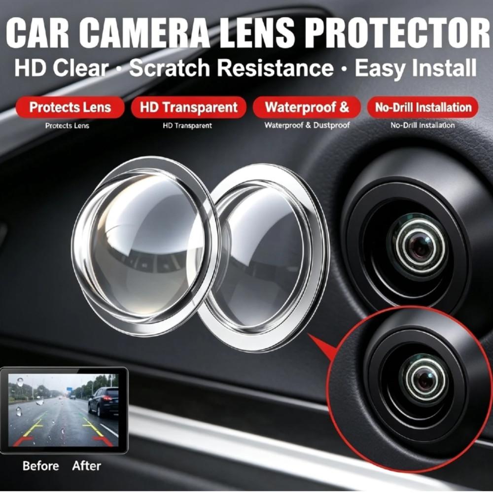 Camera Lens Protector - 2 ชิ้น แผ่นป้องกันเลนส์กล้องติดรถยนต์ กันน้ำ กันฝุ่น กันรอยขีดข่วน