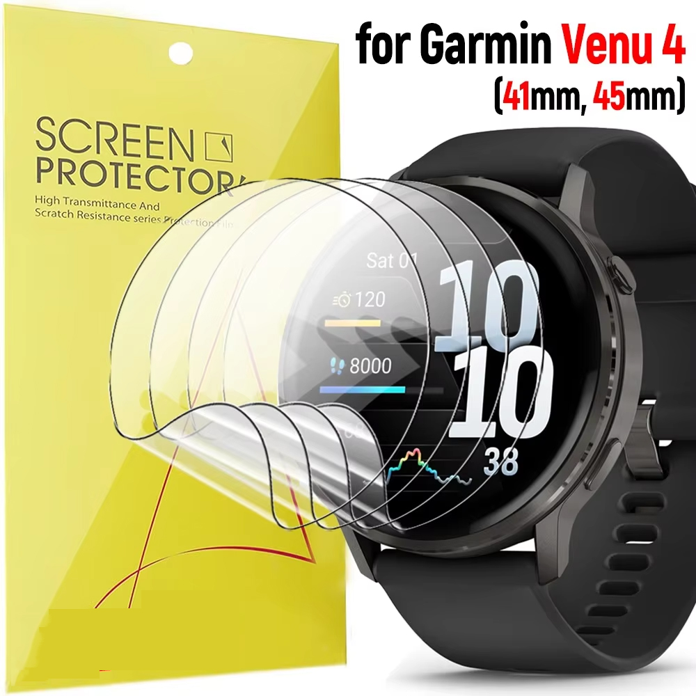 Hydrogel Screen Protector - ฟิล์มไฮโดรเจลแบบนุ่มสำหรับการ์มิน วีนู 4 45 มม.41 มม.ป้องกันรอยขีดข่วนป้องกันหน้าจอสำหรับการ์มิน